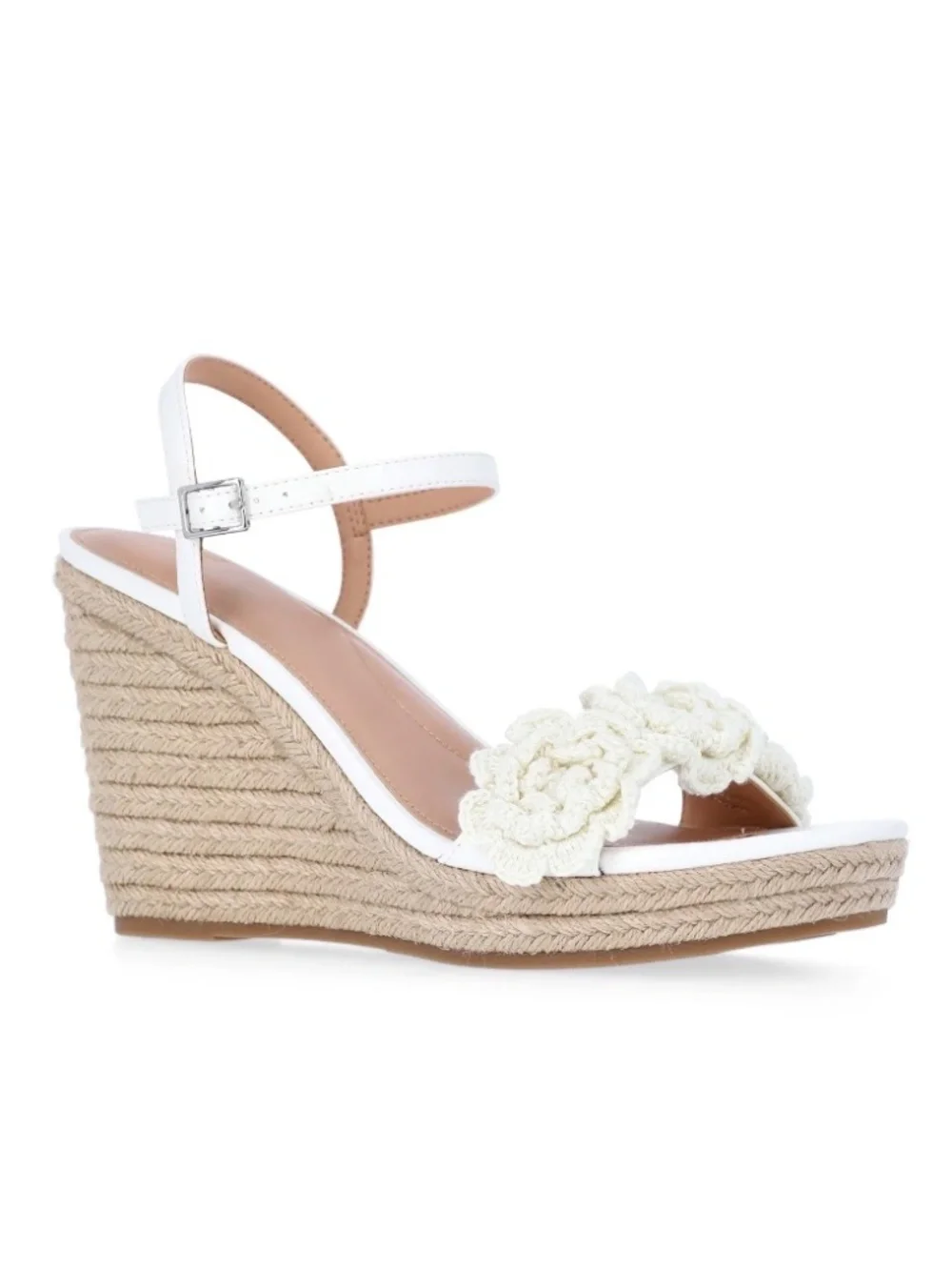 Macrame Flower Espadrille Wedge Sandals Shoes Size 7